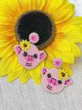 Pretty in Pink Piggy Beaded Earrings